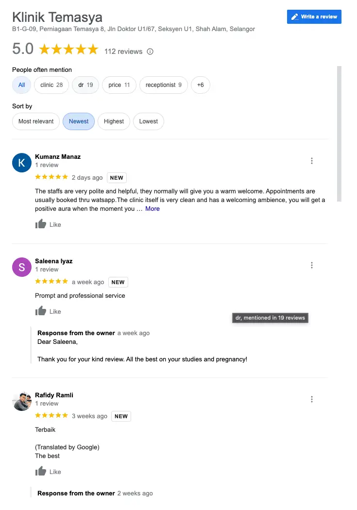 Google Review 5 Star Rating